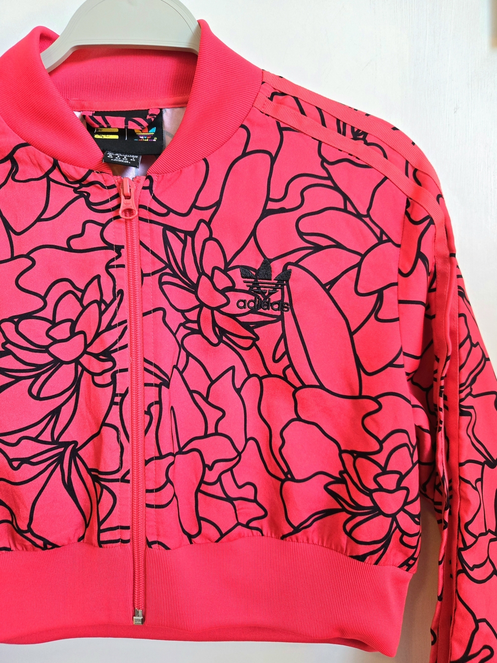 adidas x Pharrell Williams Pink Floral Cropped Track Jacket